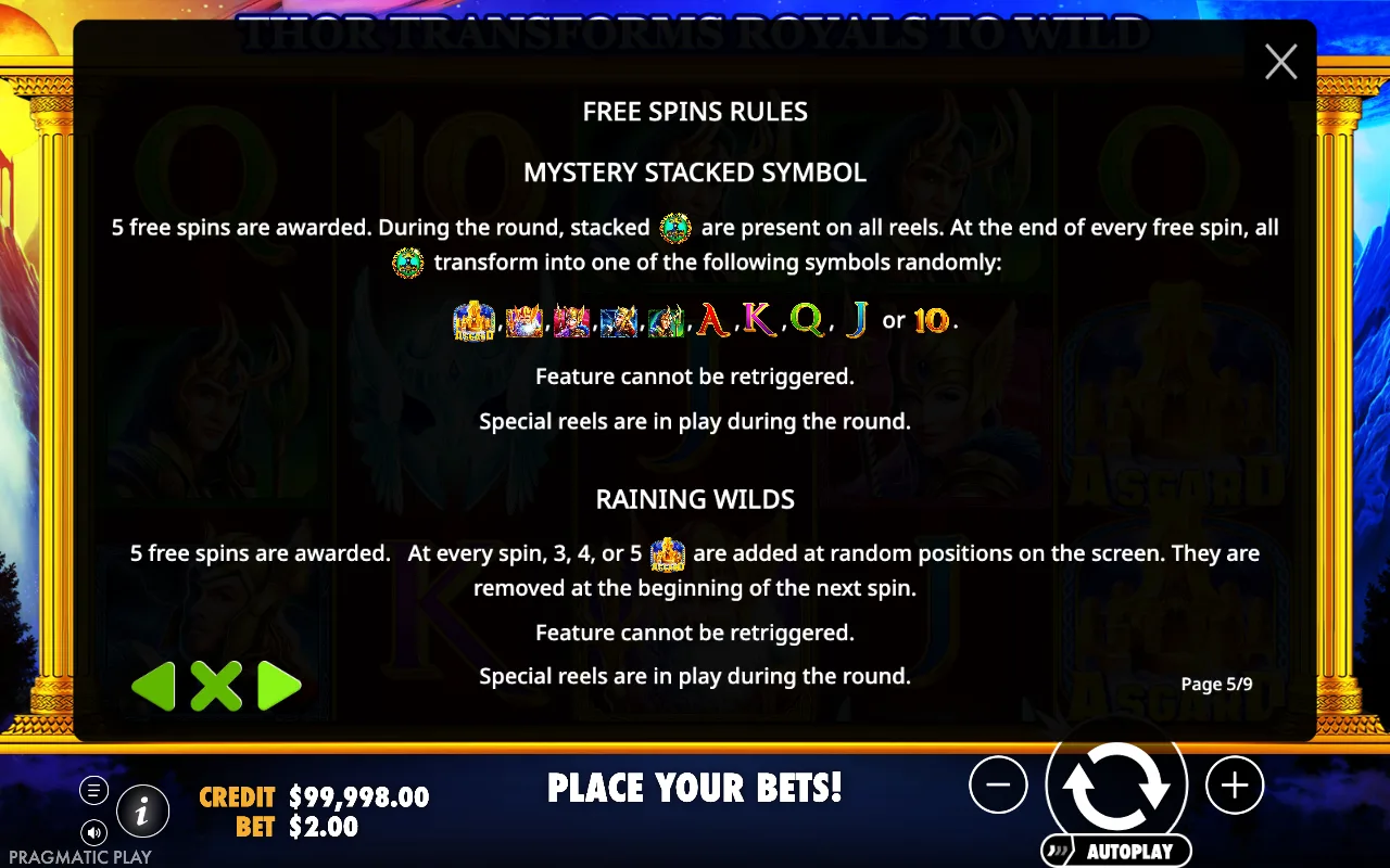 Free spins rules — Asgard