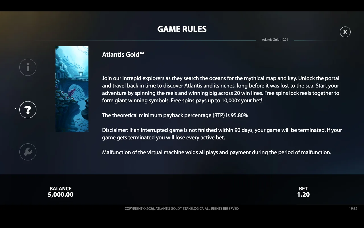 Game rules — Atlantis Gold