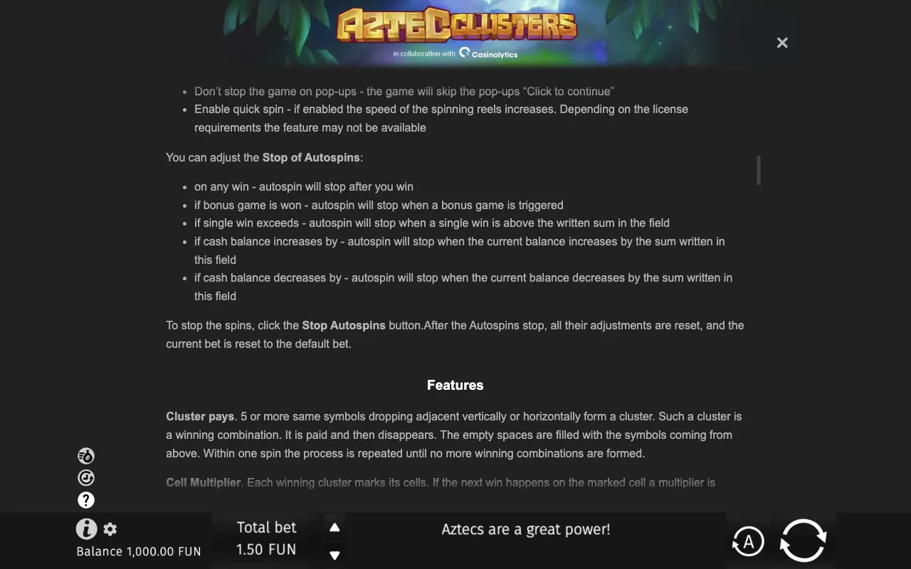 Game rules, page 7 — Aztec Clusters