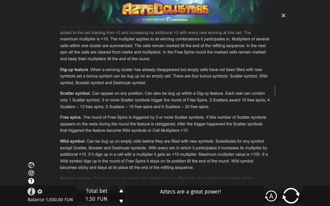 Game rules, page 8 — Aztec Clusters