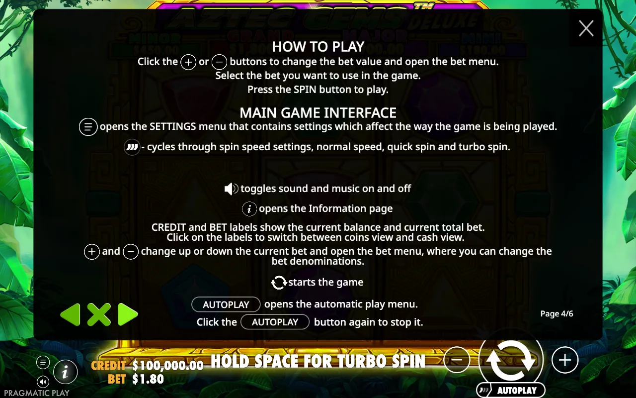 How to play — Aztec Gems Deluxe