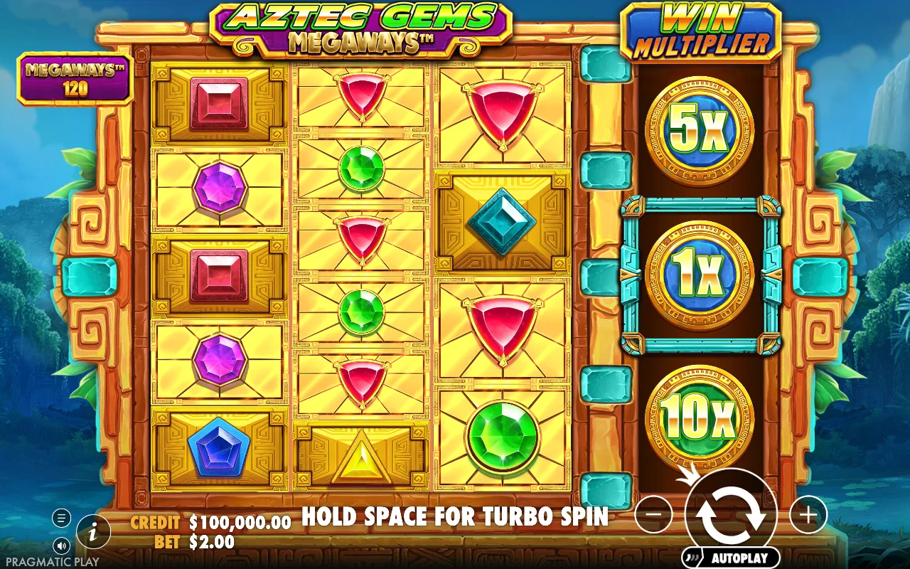 The base game — Aztec Gems Megaways