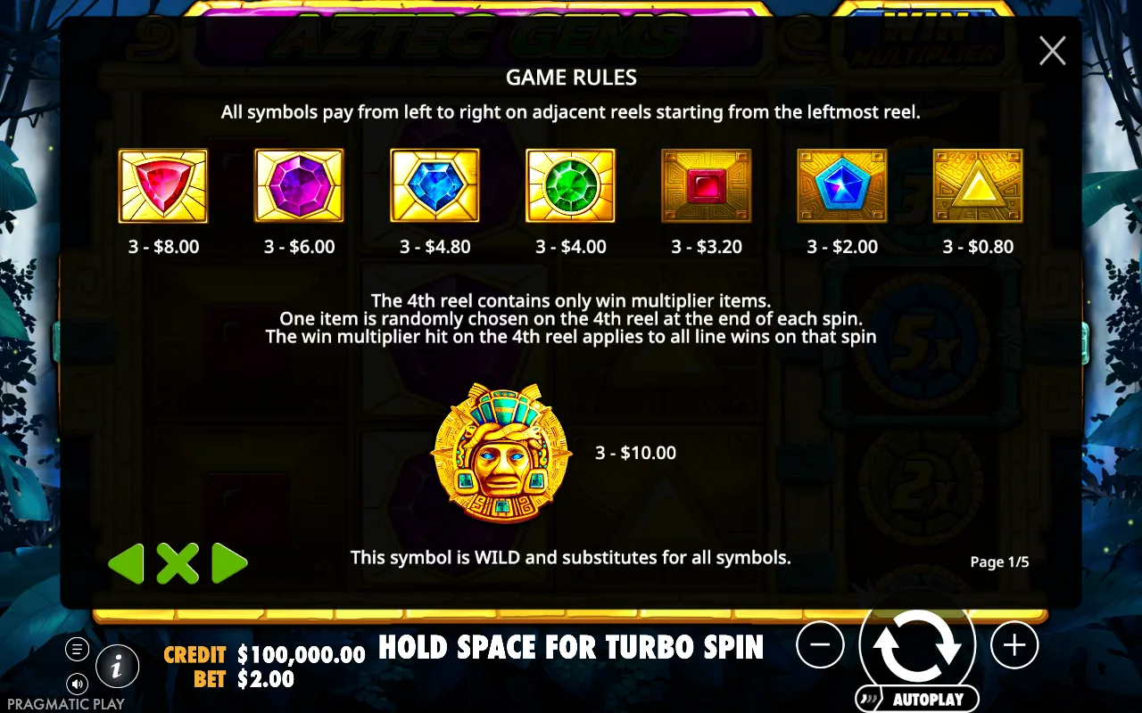 Game rules — Aztec Gems