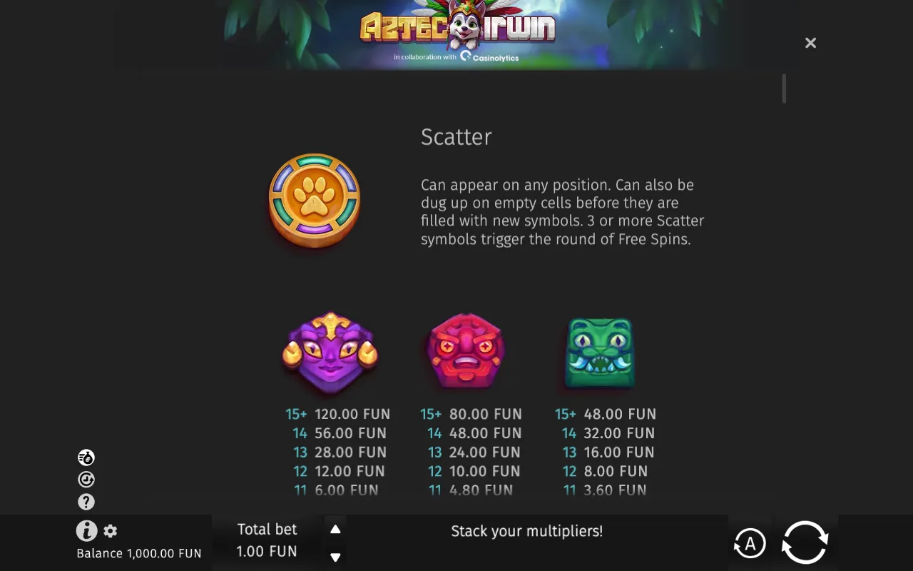 Game rules, page 1 — Aztec Irwin