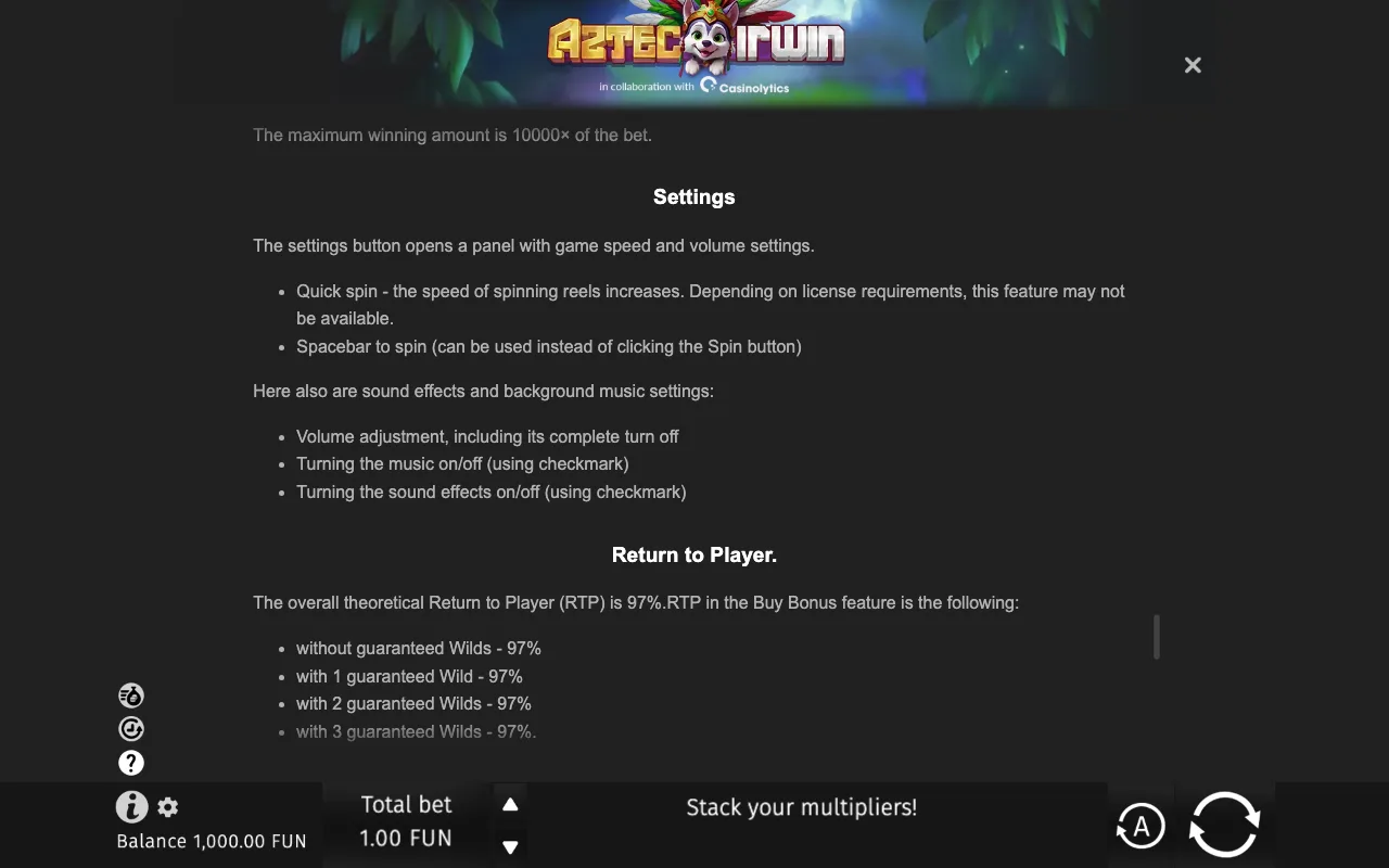 Game rules, page 10 — Aztec Irwin