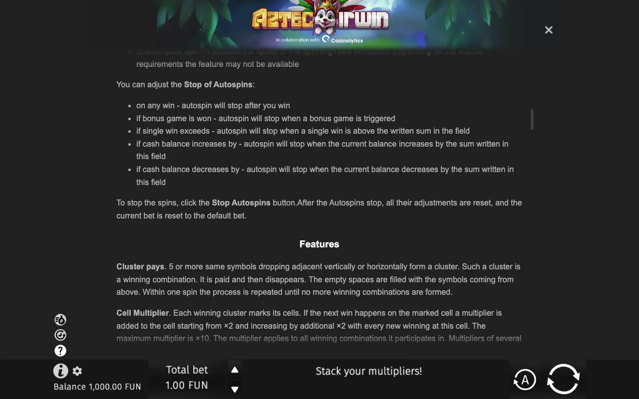 Game rules, page 7 — Aztec Irwin