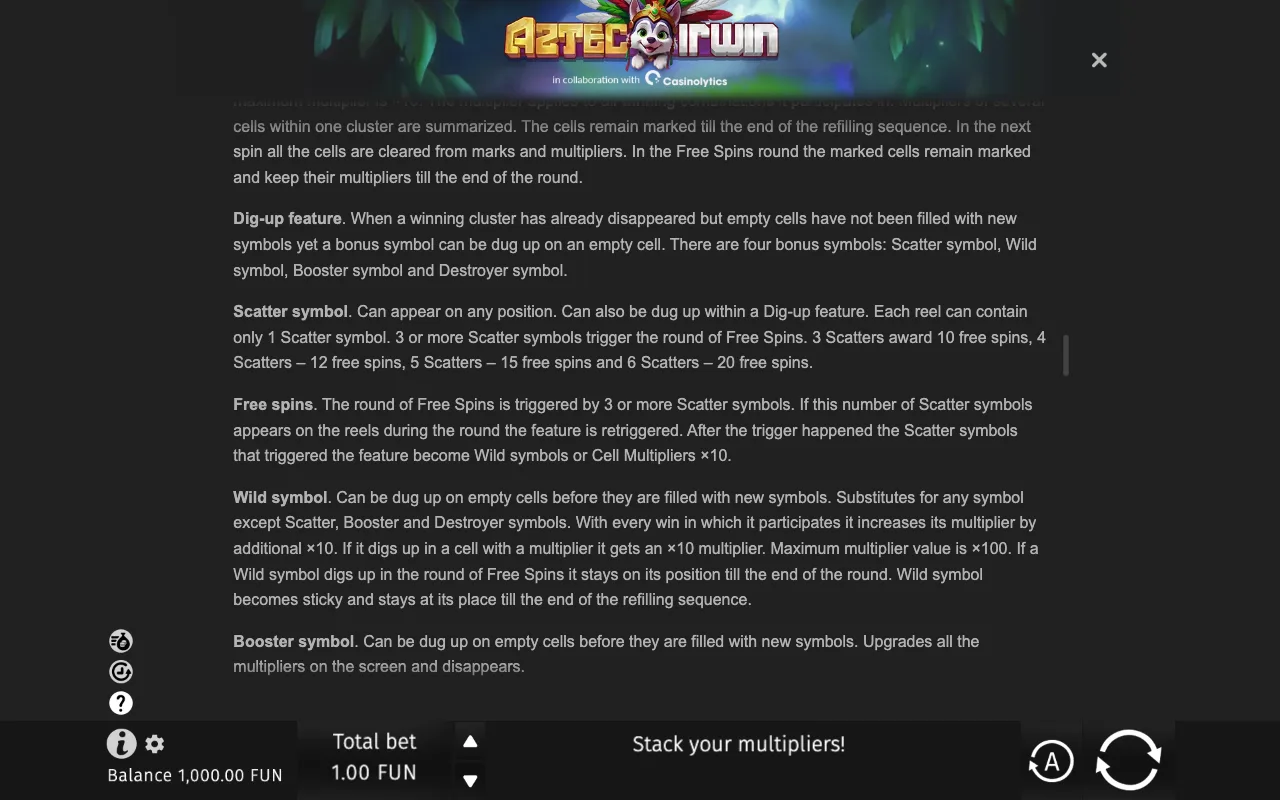 Game rules, page 8 — Aztec Irwin
