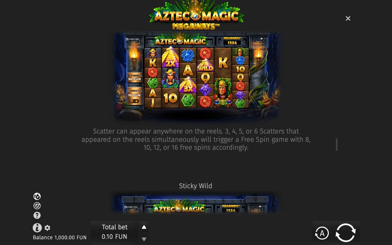 Game rules, page 4 — Aztec Magic Megaways