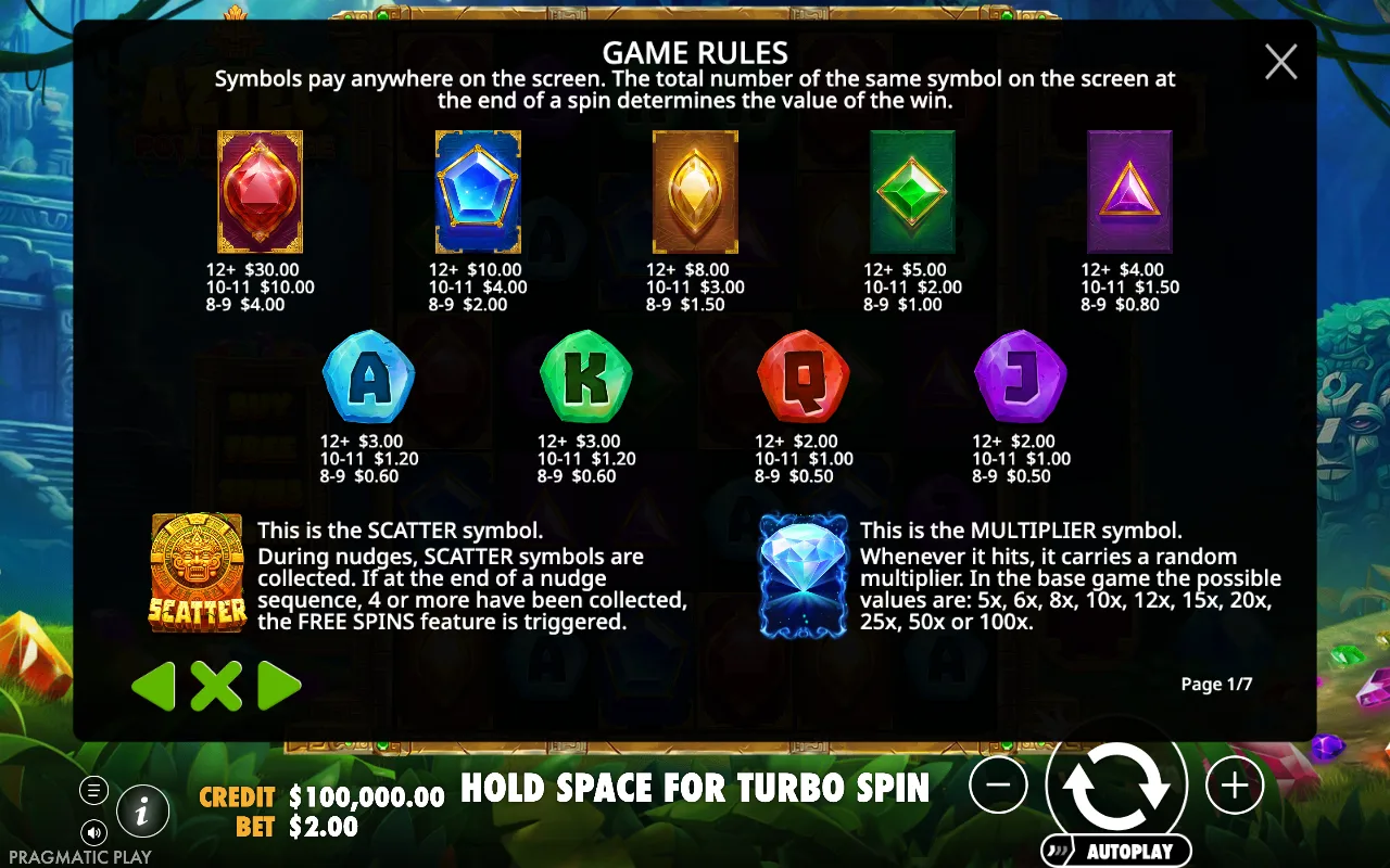 Game rules, page 1 — Aztec Powernudge