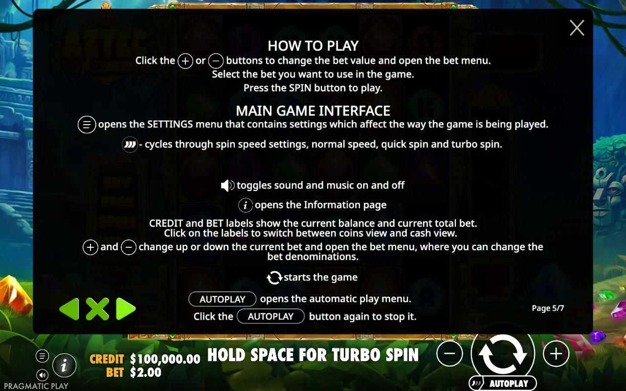 How to play — Aztec Powernudge