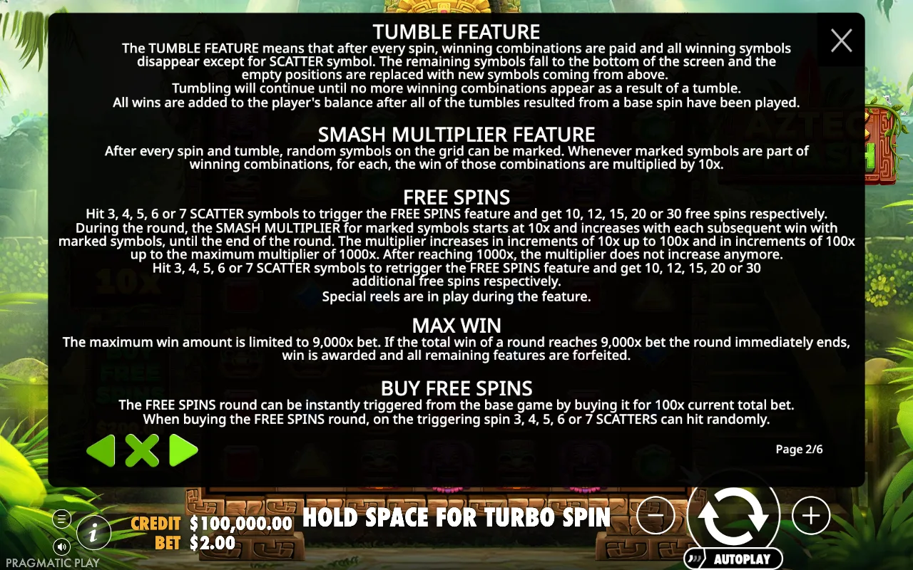 Smash multiplier feature — Aztec Smash