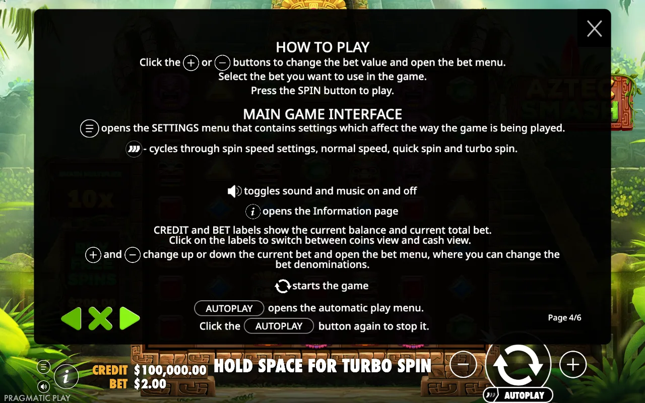 How to play — Aztec Smash
