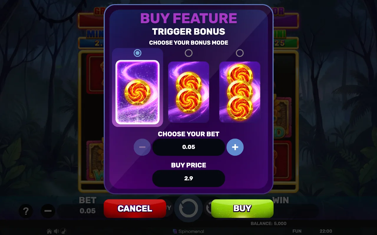 Buying the feature — Aztec Spell Holdhit 3x3