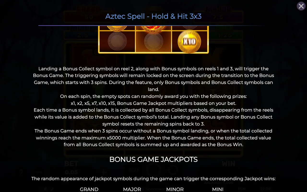 Game rules, page 2 — Aztec Spell Holdhit 3x3