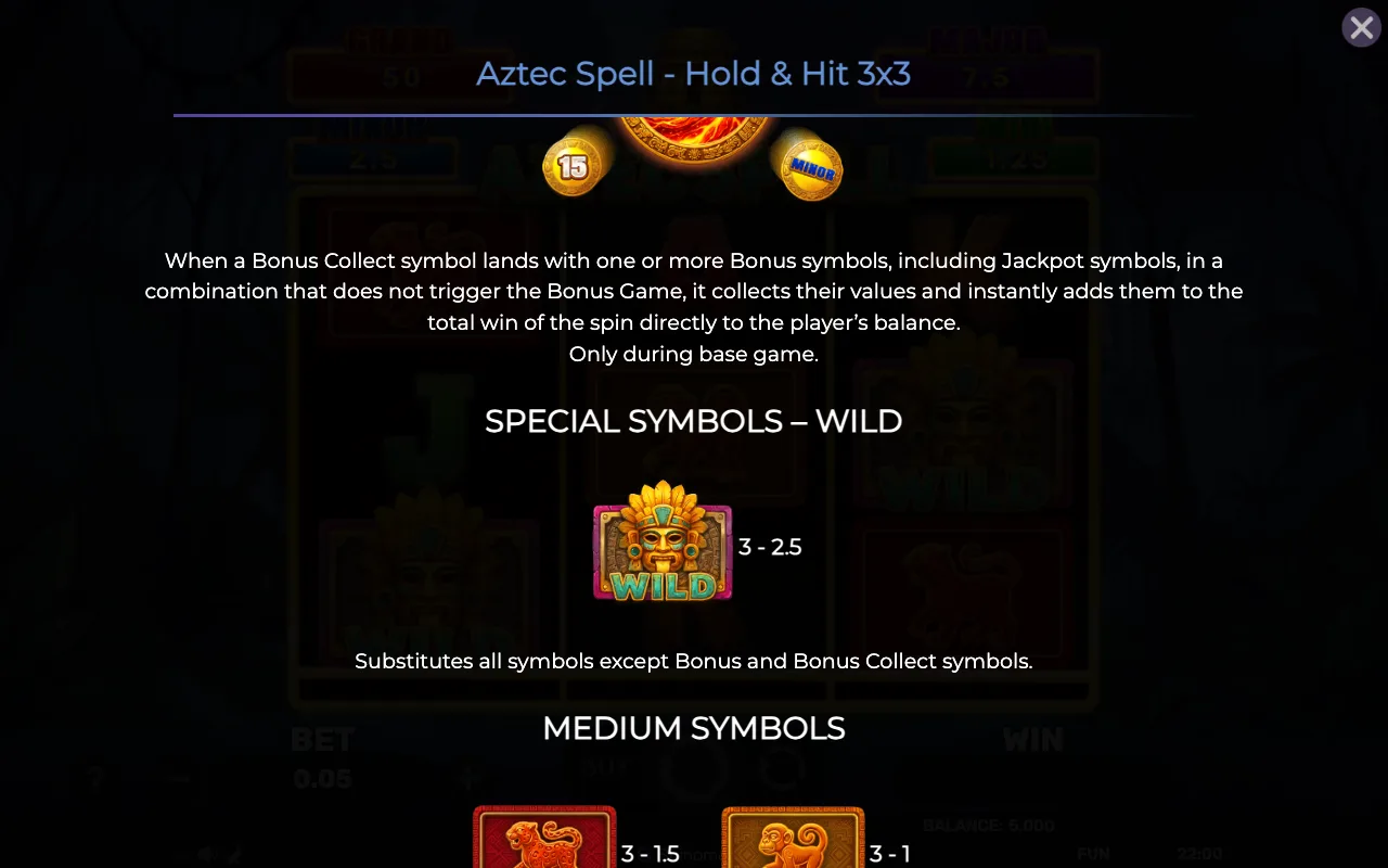 Special symbols - wild — Aztec Spell Holdhit 3x3
