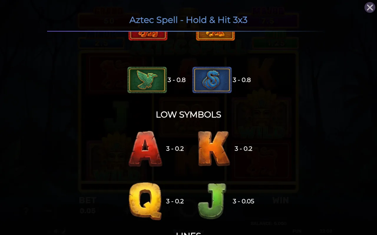 Game rules, page 5 — Aztec Spell Holdhit 3x3