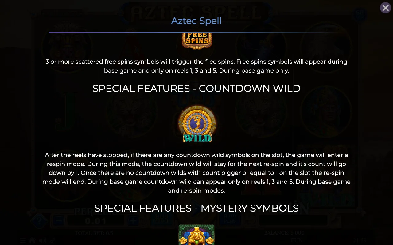Game rules, page 2 — Aztec Spell