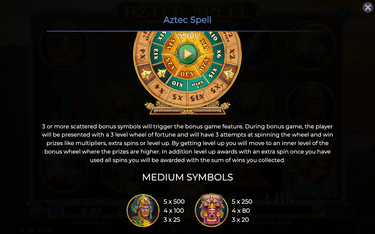 Game rules, page 4 — Aztec Spell