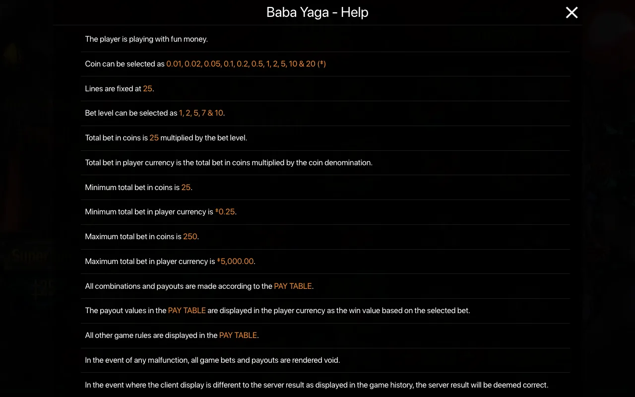Game rules, page 1 — Baba Yaga