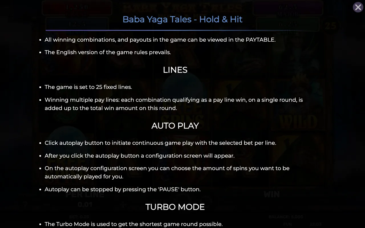 Lines — Baba Yaga Tales Hold Hit