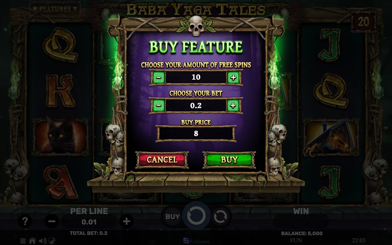 Buying the feature — Baba Yaga Tales Mystic Fortune