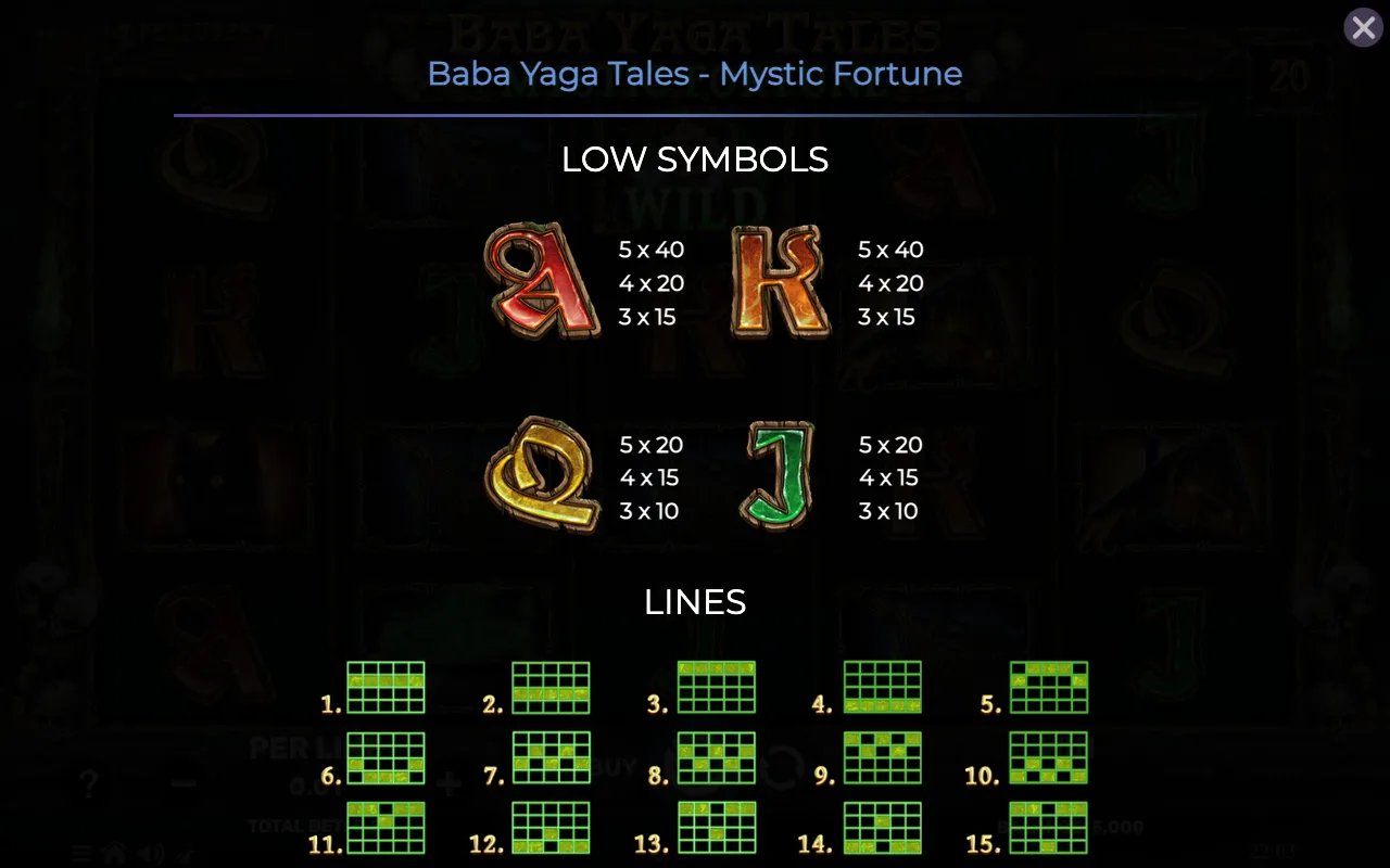 Low symbols — Baba Yaga Tales Mystic Fortune