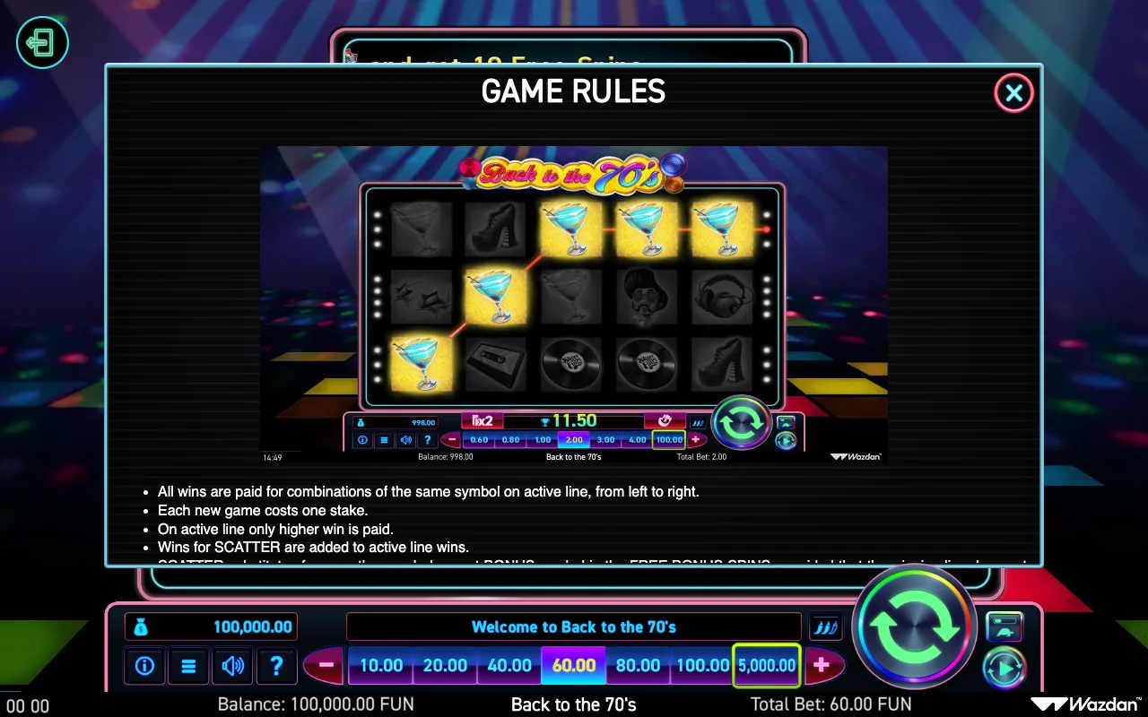 Game rules, page 2 — Back to The 70s