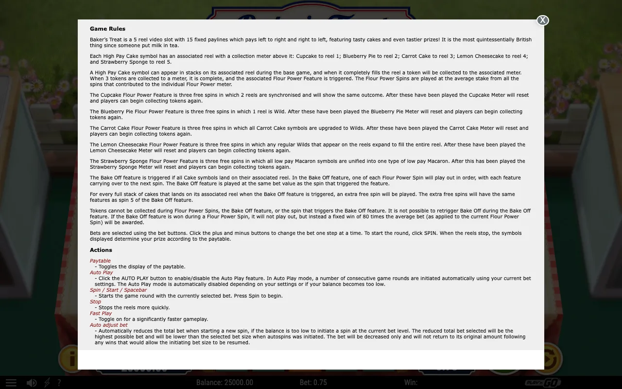 Game rules, page 2 — Baker's Treat