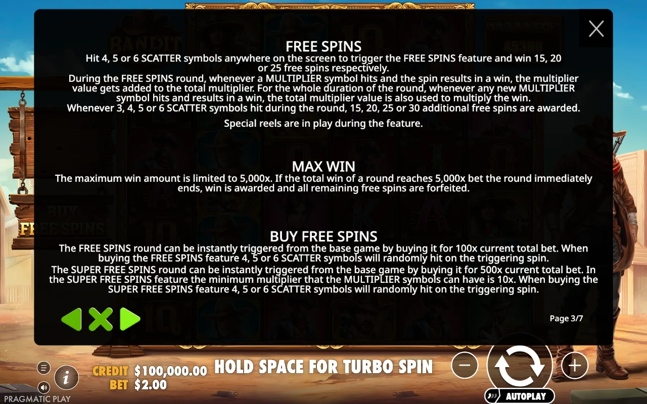 Free spins — Bandit Megaways