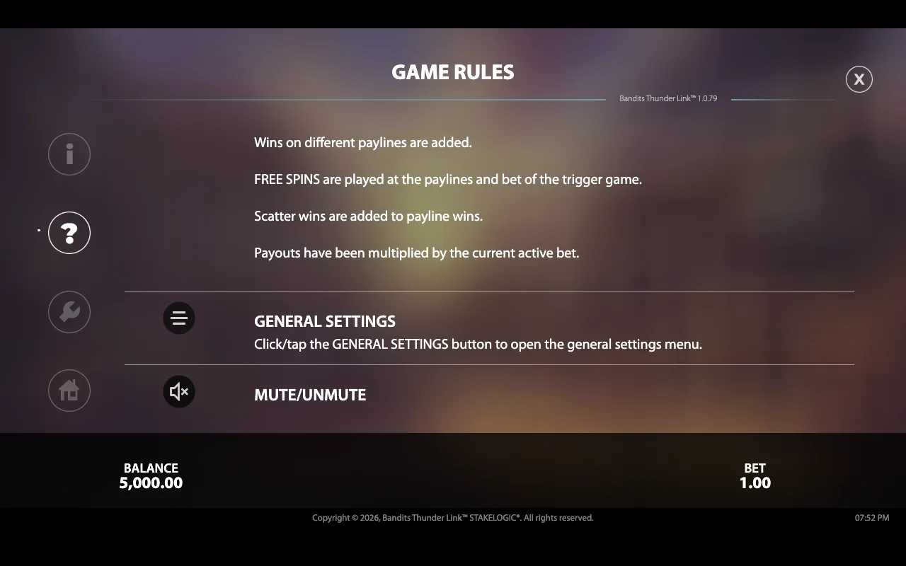 Game rules, page 3 — Bandits Thunder Link