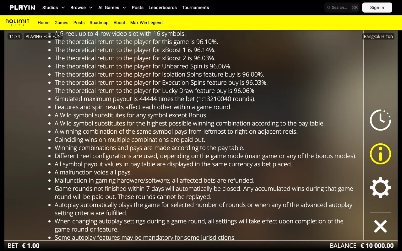 Game rules, page 4 — Bangkok Hilton