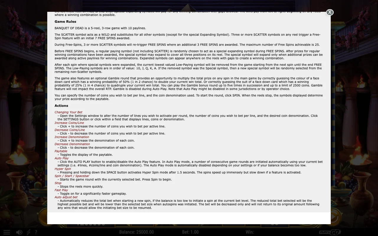 Game rules, page 2 — Banquet of Dead