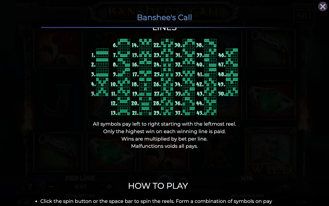 Game rules, page 6 — Banshees Call