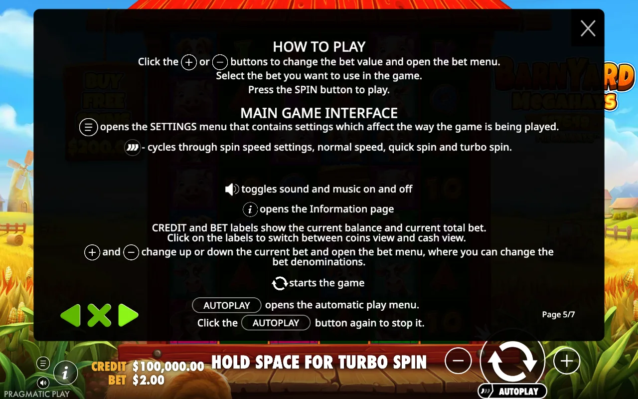 How to play — Barnyard Megahays Megaways