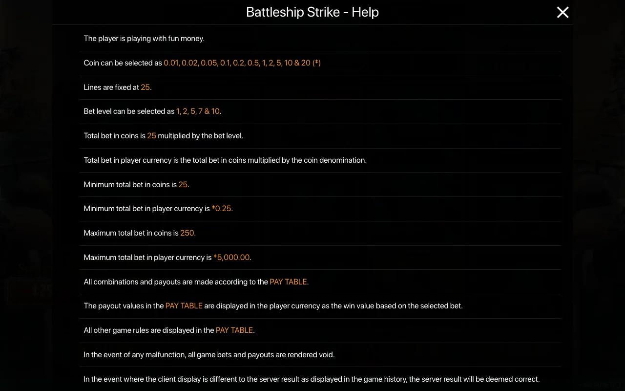Game rules, page 1 — Battleship Strike
