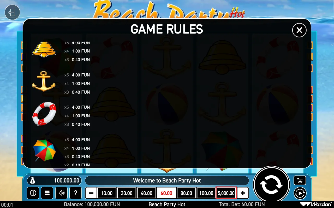 Game rules — Beach Party Hot