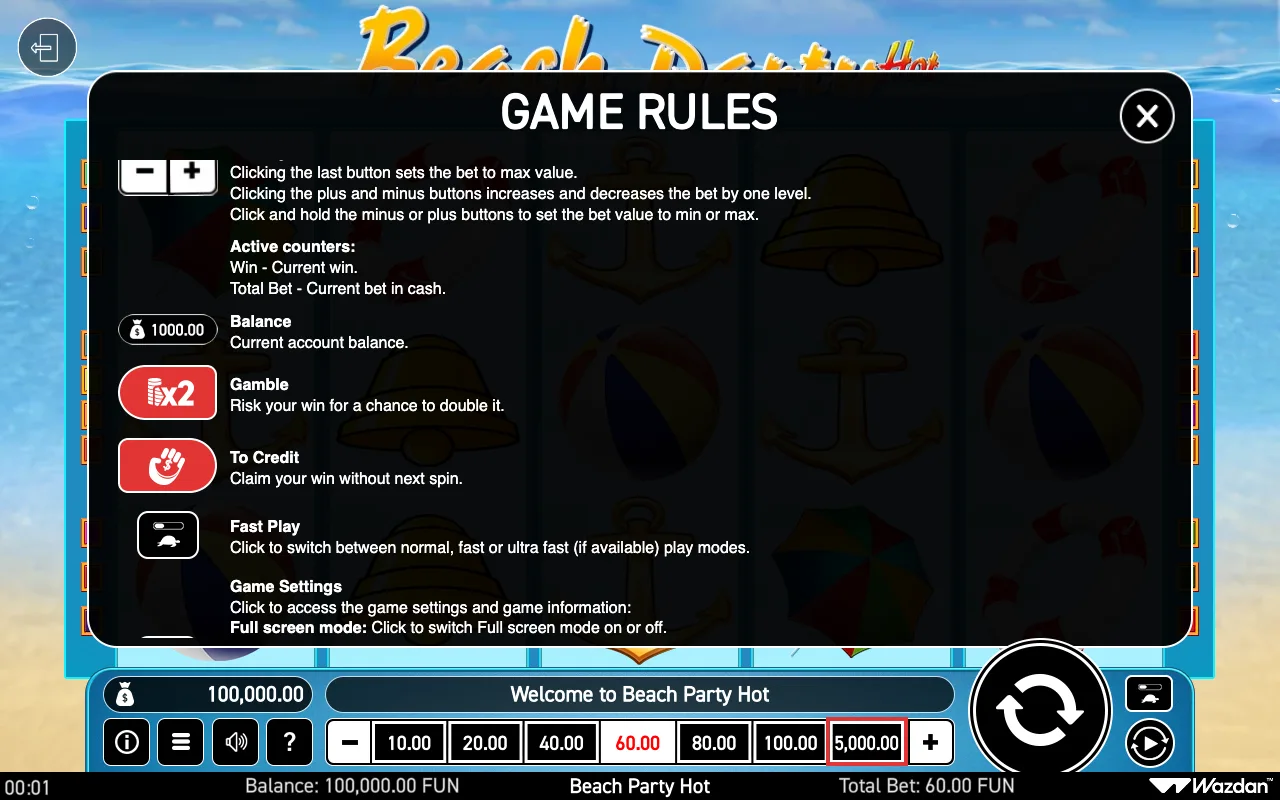 Game rules, page 5 — Beach Party Hot
