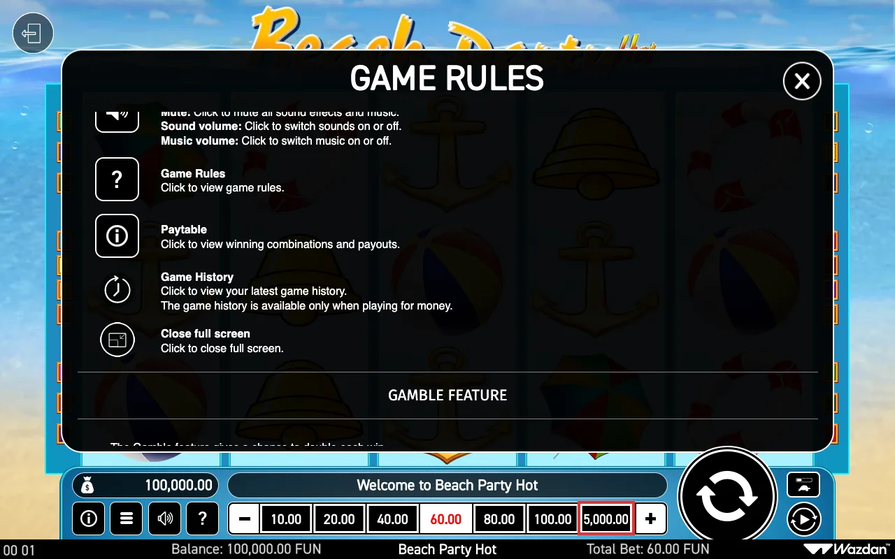 Game rules, page 6 — Beach Party Hot