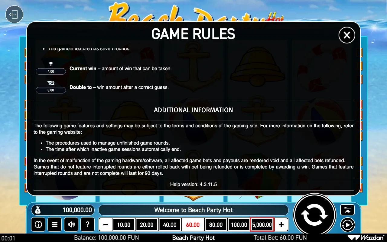 Game rules, page 7 — Beach Party Hot