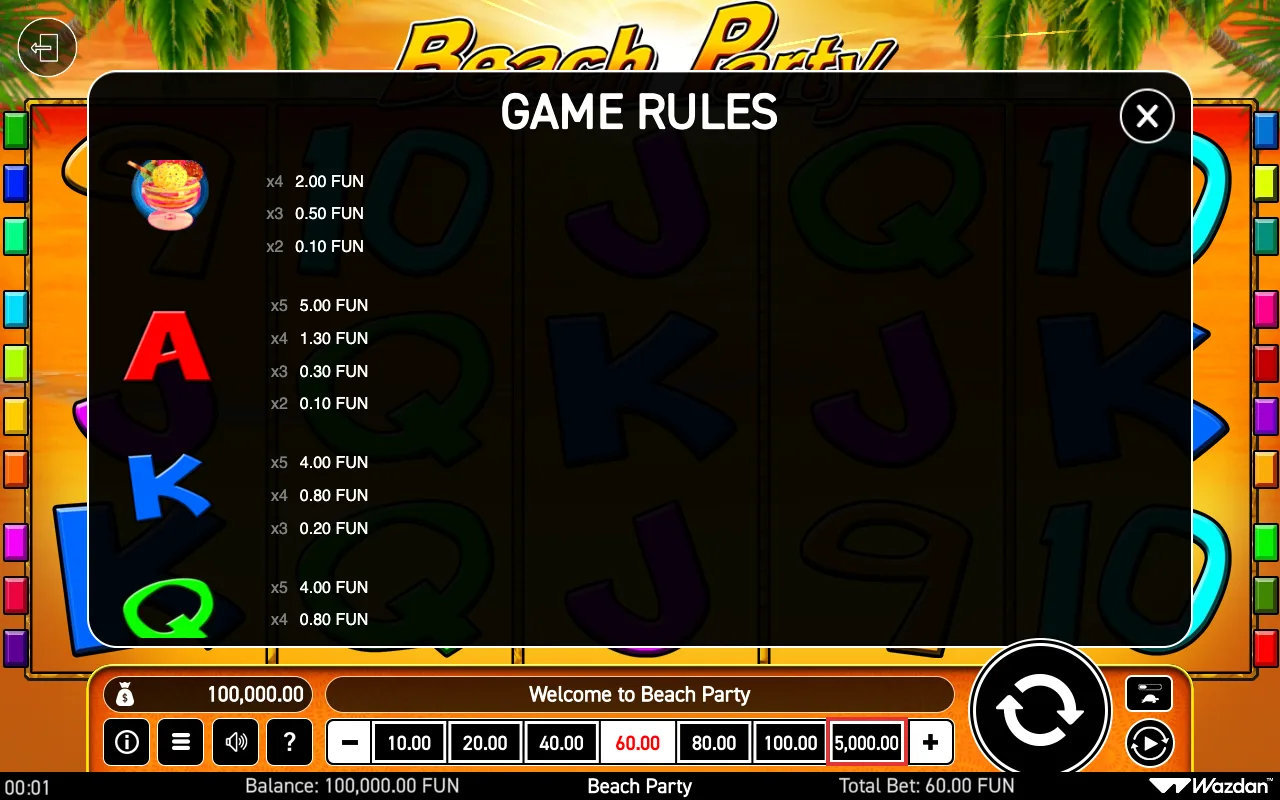Game rules, page 3 — Beach Party