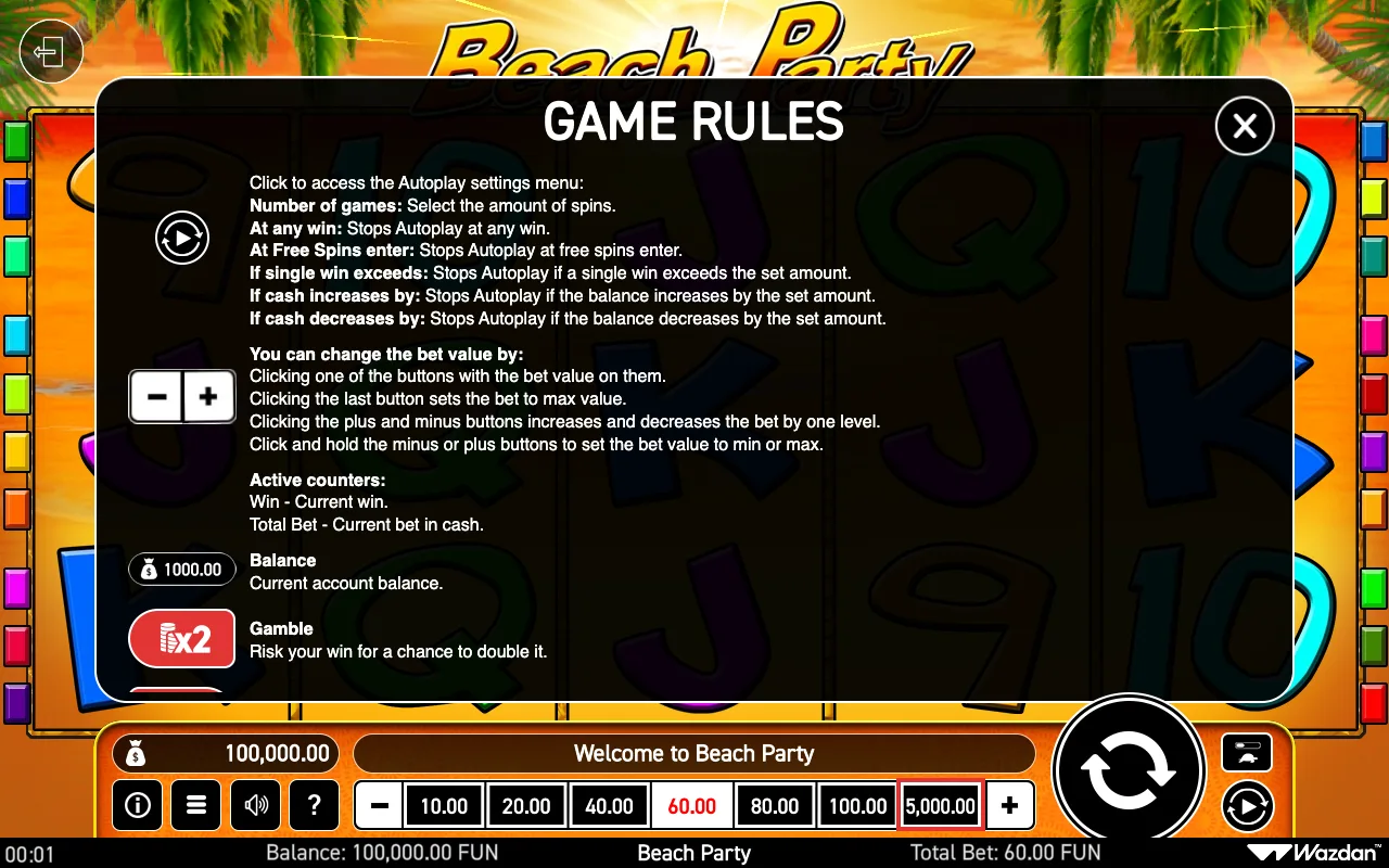 Game rules, page 5 — Beach Party