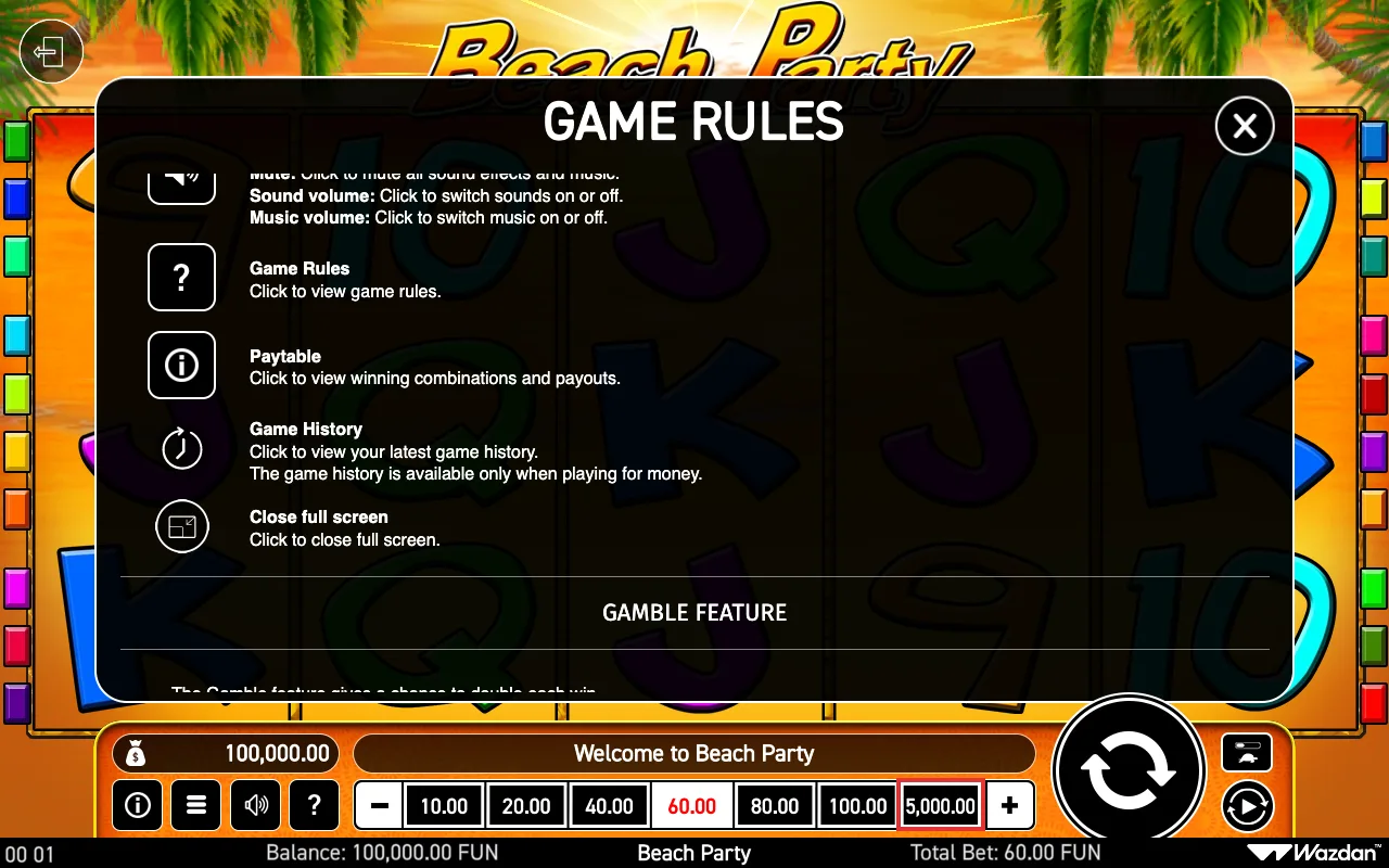 Game rules, page 6 — Beach Party