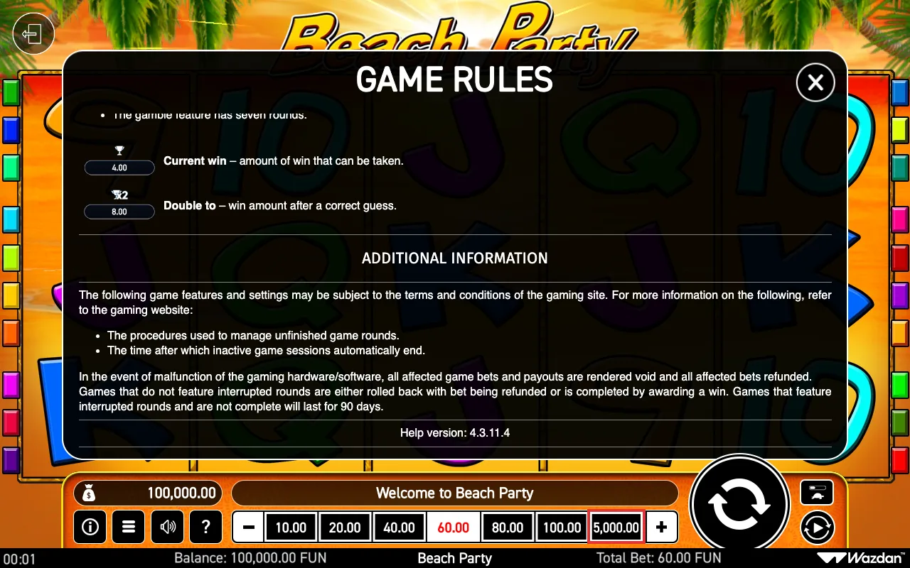 Game rules, page 7 — Beach Party