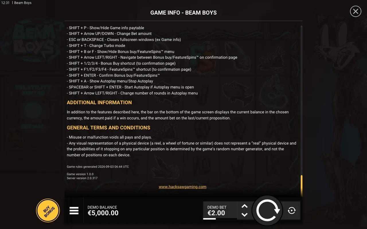 Game rules, page 8 — Beam Boys