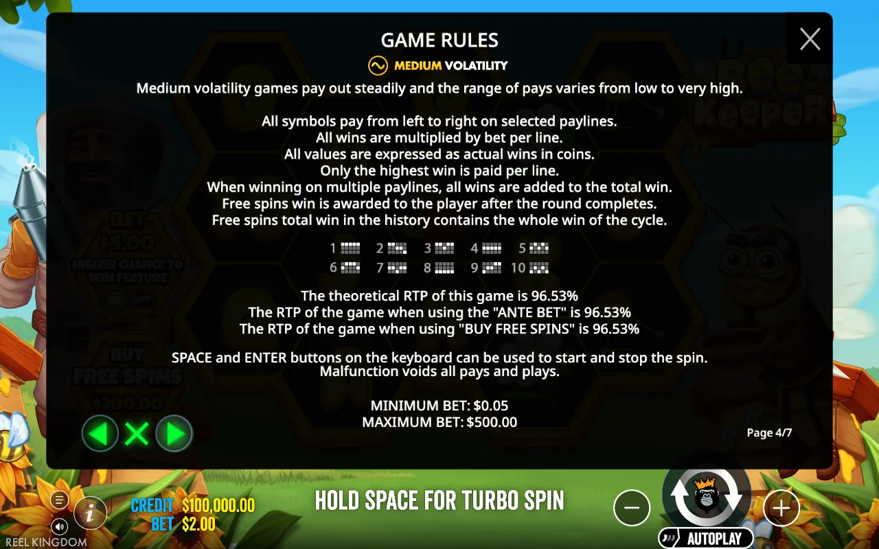 Game rules, page 4 — Bee Keeper