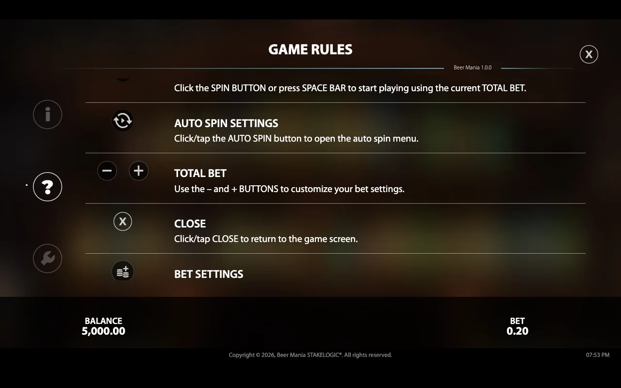 Game rules — Beer Mania
