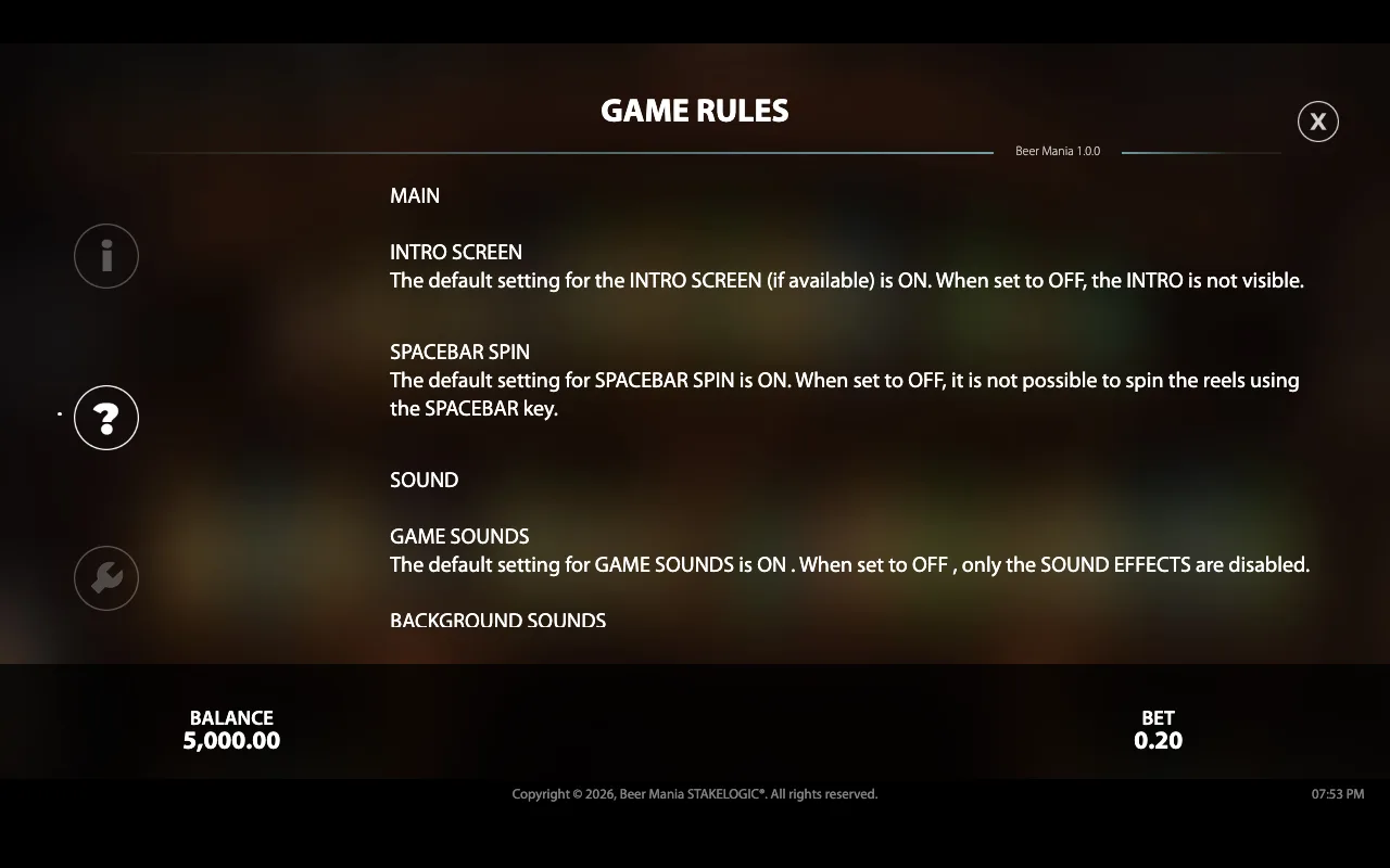 Game rules — Beer Mania
