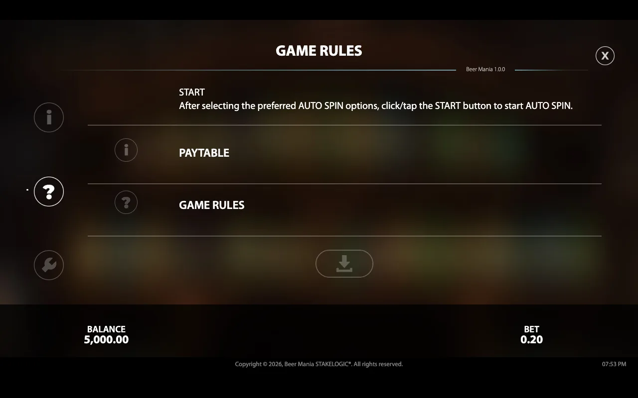 Game rules — Beer Mania