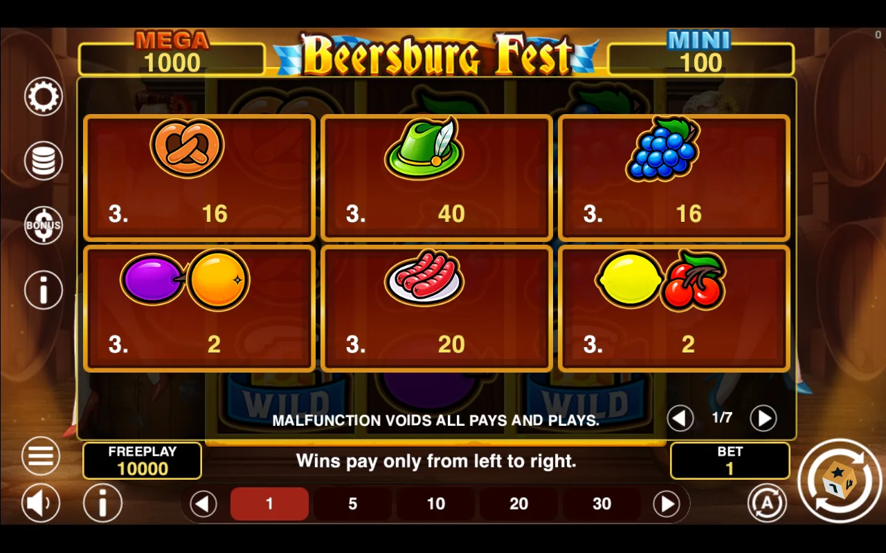 Game rules, page 1 — Beersburg Fest Hold And Win