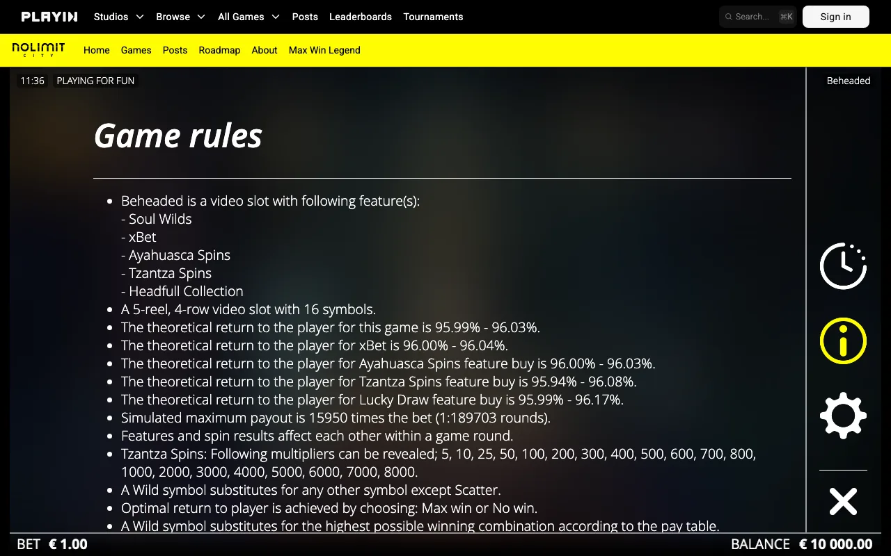 Game rules, page 1 — Beheaded